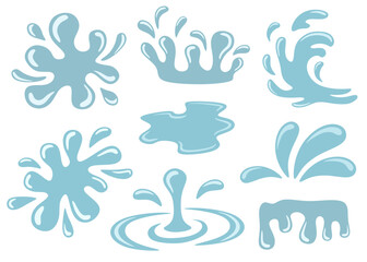 Naklejka premium Blue Liquid Splash and Water Drip Vector Collection 