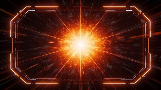 Abstract technology background with arrows pointing to a central explosion
