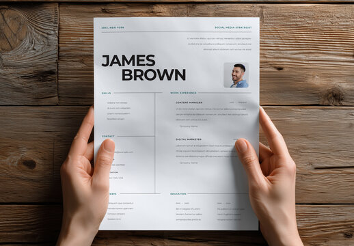 Printable Resume Layout with 2 Size Options