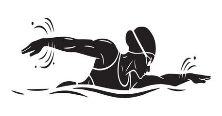 Female Swimmer Silhouette Vector Art Illustrations © MdRaihan