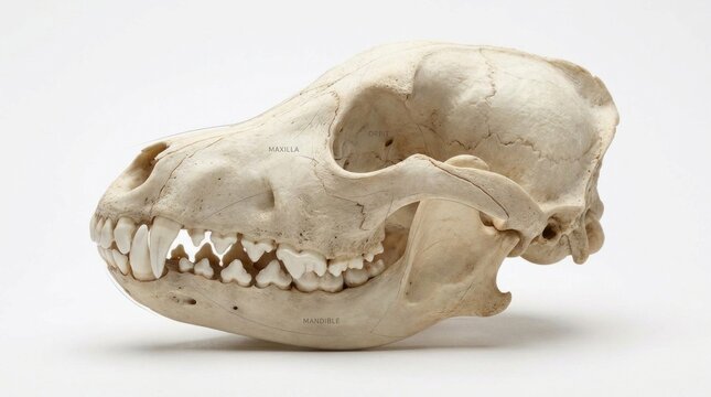 Monkey skull isolated on white background.