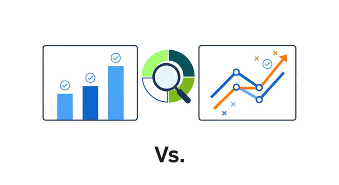 Business Growth Comparison: Bar Chart vs Line Graph