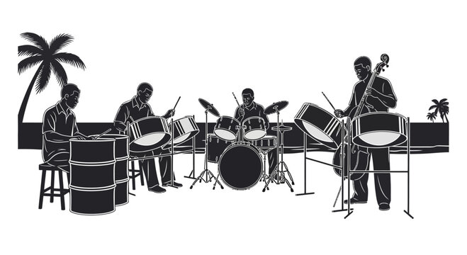 Musicians playing drums and bass guitar.