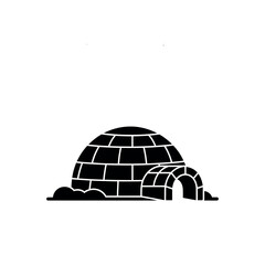 Fototapeta premium Igloo Icon Black and White Simple Design.