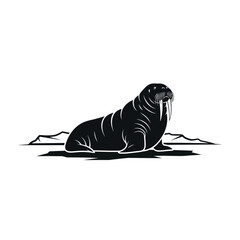 Illustration of a Walrus on Ice Floe. © Shena