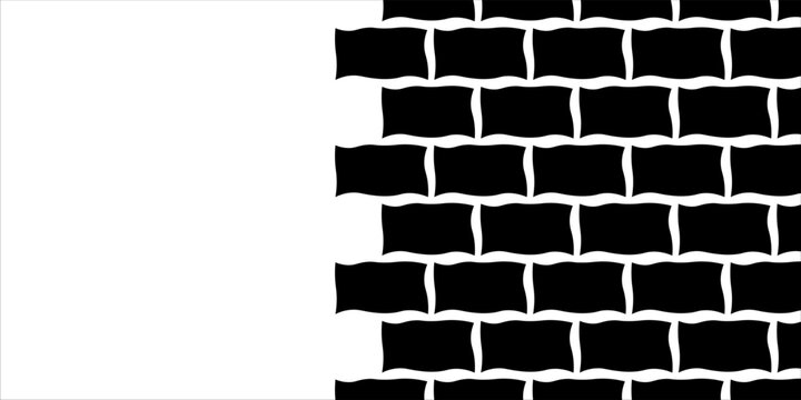 Abstract industrial background featuring a creative grey brick wall pattern with unique wavy mortar lines.
