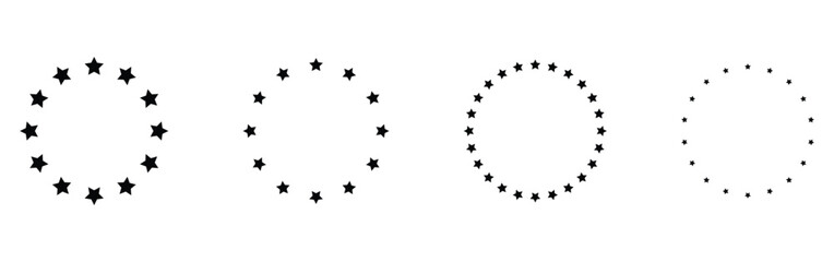 Obraz premium Stars in circle icon. Stars in round circular emblem. Vector illustration. Circle Star Border Icon Vector Template Illustration Design. EPS10. 