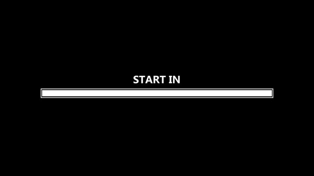 Simple glowing loading bar symbol with 0 to 100 loading animation.