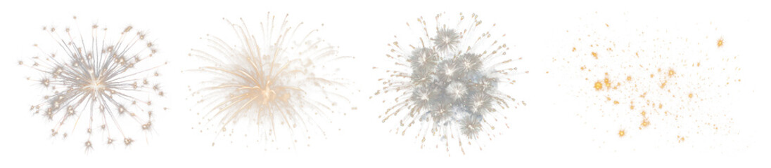 Fototapeta premium PNG Vibrant fireworks burst celebration, transparent background