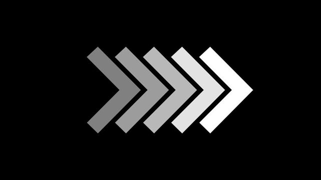 Digital directional arrow pointing right loop animation.