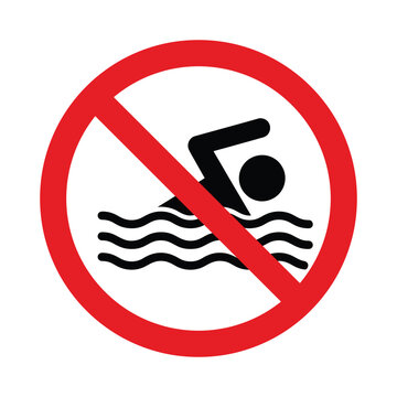 No swimming icon. swimmer not allowed symbol. forbidden sign for swimming.