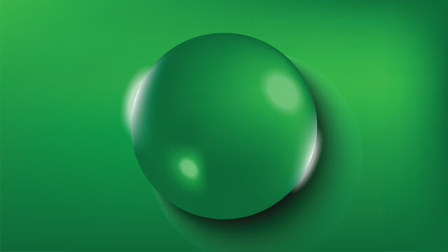 green sphere on white background