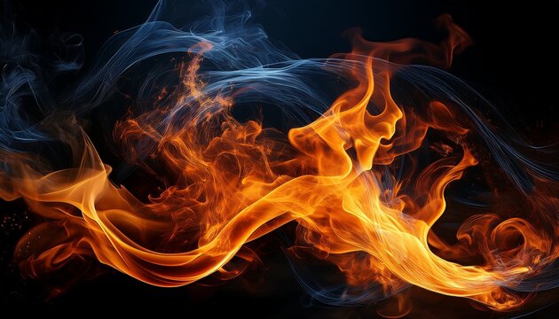 Abstract Fire And Smoke Dynamic Art