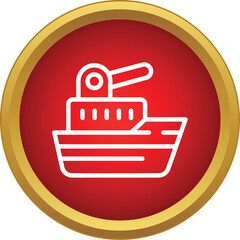 Obraz premium Warship symbol representing defense and marine transportation on white background