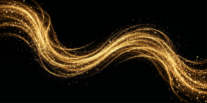 An abstract fractal art background featuring a futuristic motion pattern of glowing orange flame lines and vibrant vector wave curves against a dark backdrop