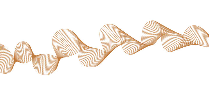 Translucent abstract wave ribbon in soft tan tones with sinusoidal curves, modern fluid motion background for artistic digital design projects