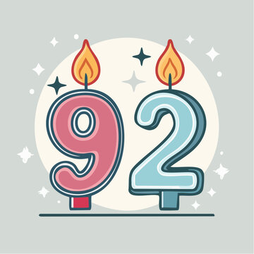 Birthday Candles Number 92