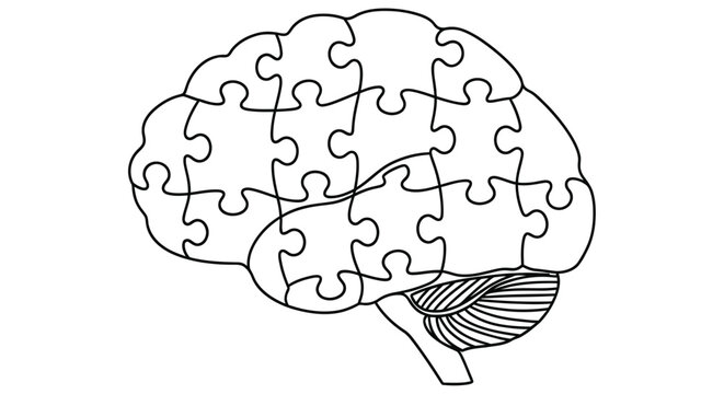 A human brain depicted as a puzzle symbolizing complexity and thought