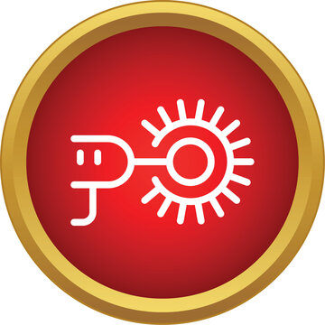 Cowboy spur icon with spinning rowel for western riding