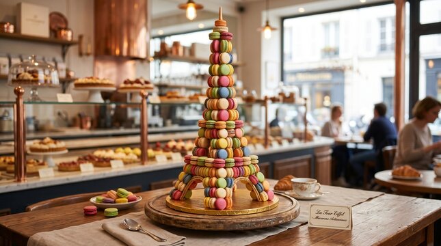 Eiffel Tower Made of Macarons.