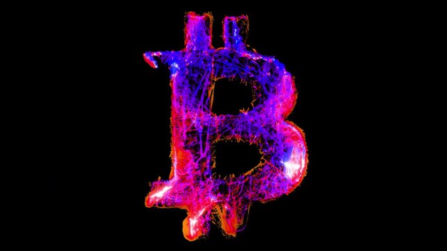 Bitcoin stylized  animation