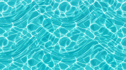 Fototapeta premium Seamless Isometric Blue Water Surface Pattern with Ripples and Caustics for Summer Background Design