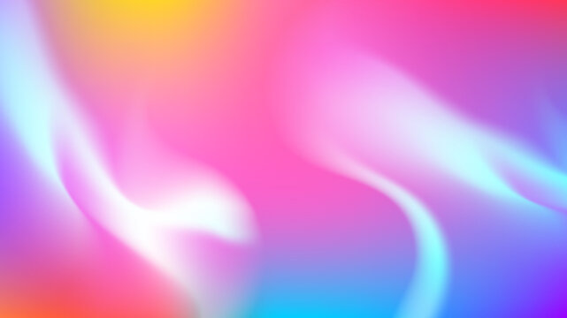 Abstract colorful background with smoky fluid texture. Bright neon summer gradient backdrop with soft paint swirls and copy space. Creative multi color layout for website banners.