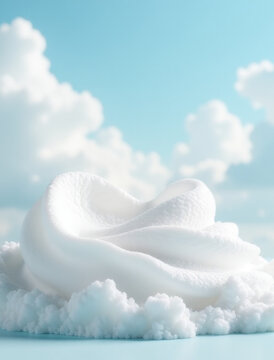 A pile of whipped cream sits on top of a table, ready to be devoured