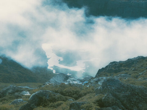 mountain landscape with clouds