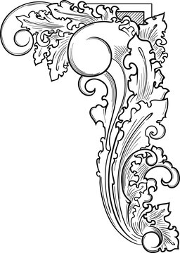 Baroque Victorian border.Arabesque.	