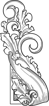Baroque Victorian border.Arabesque.	