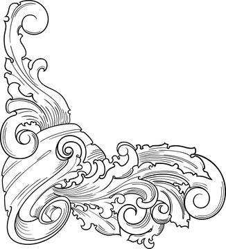 Baroque Victorian frame border.Arabesque.	