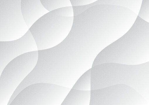 Modern Abstract Background with Overlapping Wavy White and Grey Shapes