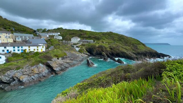 The harbor in the coastal village and port of Portloe on the south coast of Cornwall in the southwest of England.