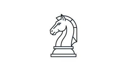 Fototapeta premium A detailed illustration of a horse head chess piece on a pedestal