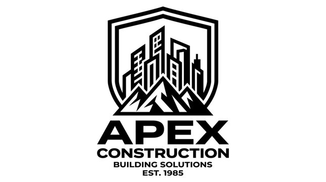 Apex Construction Building Solutions Logo Design.