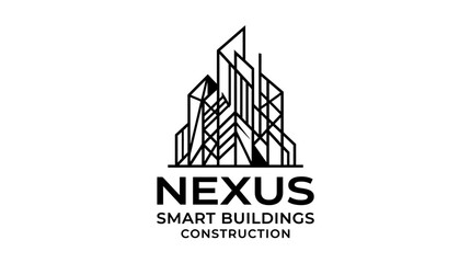 Fototapeta premium Modern Smart Buildings Construction Logo Design.