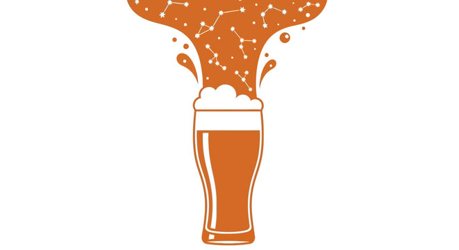 Glass with Foamy Beer Liquid.