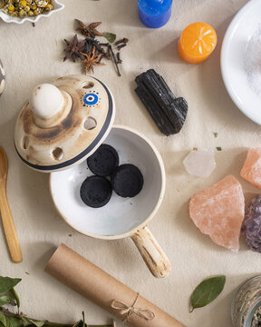 elements for energy cleansing and smudging