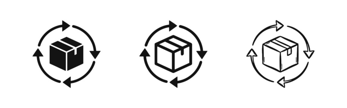 Product Return and Logistics Cycle Icons Set