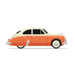 Naklejka premium Vintage two-tone car illustration on white background