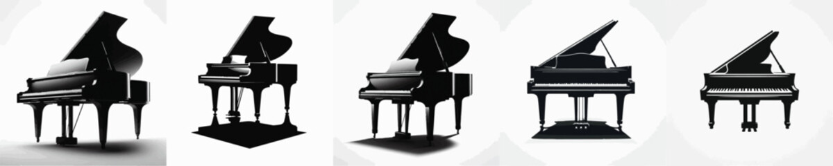 Vector silhouette of a piano © FirdianKrisna