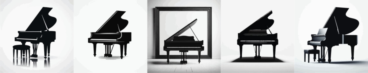 Vector silhouette of a piano © FirdianKrisna