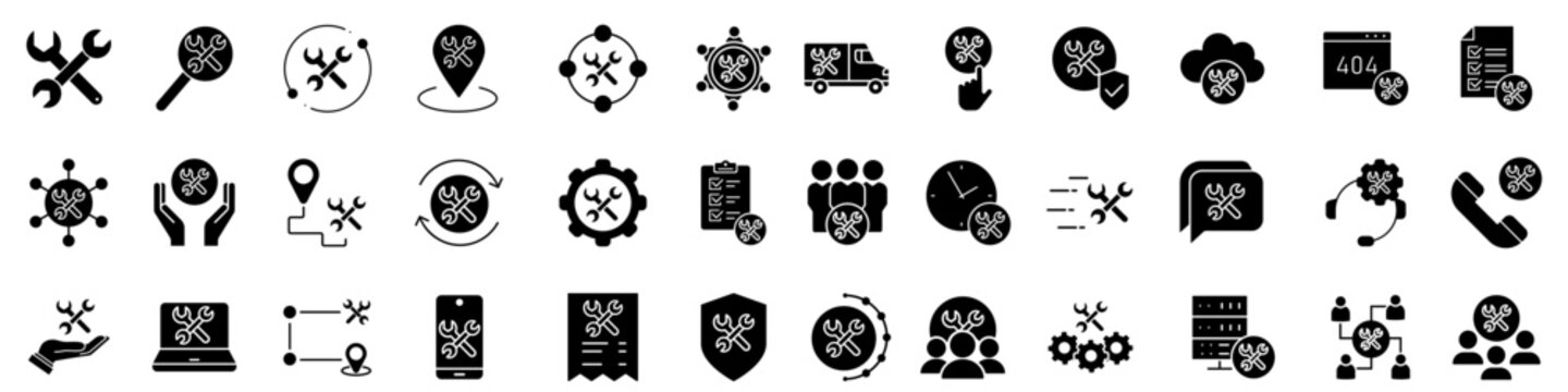 Workshop icon vector set. Repair Illustration sign collection. Maintenance symbol. Fix logo.