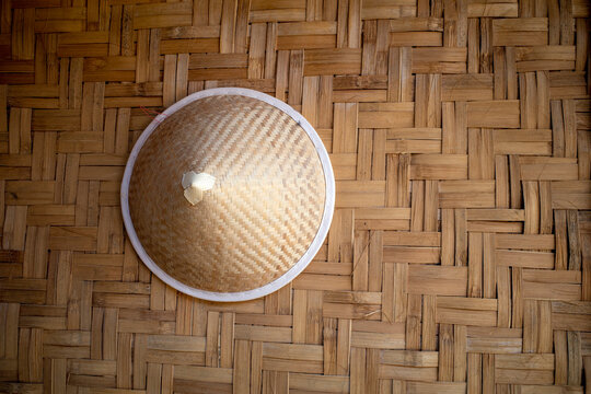 Caping Bambu, a traditional Indonesian hat made of woven bamboo