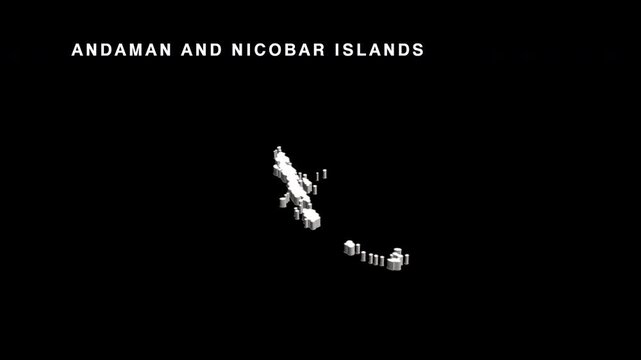 Andaman and nicobar islands india map animation