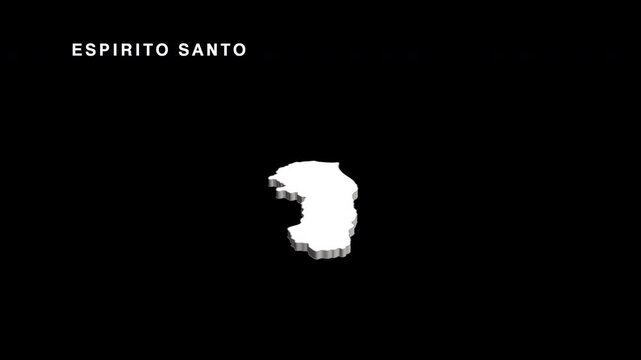 Espirito santo state map of brazil rotating in 3d animation