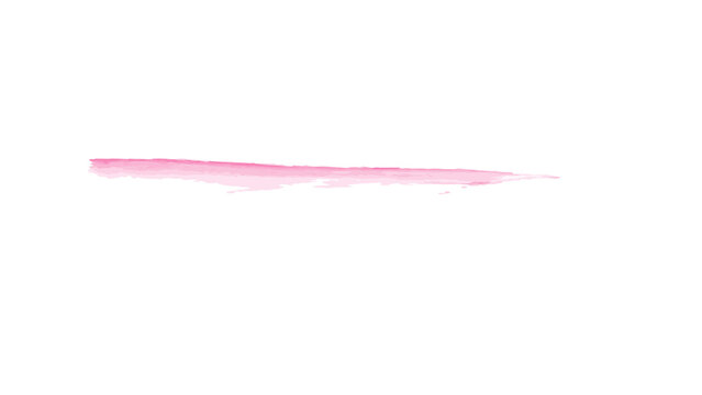 Delicate pink watercolor brush stroke on a clean white background, A single, soft pink watercolor brush stroke with textured edges, isolated,  perfect for design elements