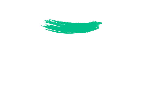Abstract green brush stroke on a transparent background, representing artistic expression, A vibrant green brush stroke with a textured appearance is centrally placed on a transparent background