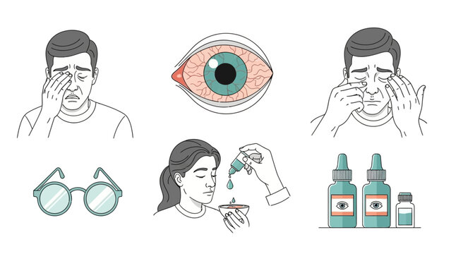 common eye irritation symptoms and effective vision care solutions like eye drops wash and eyeglasses for relief